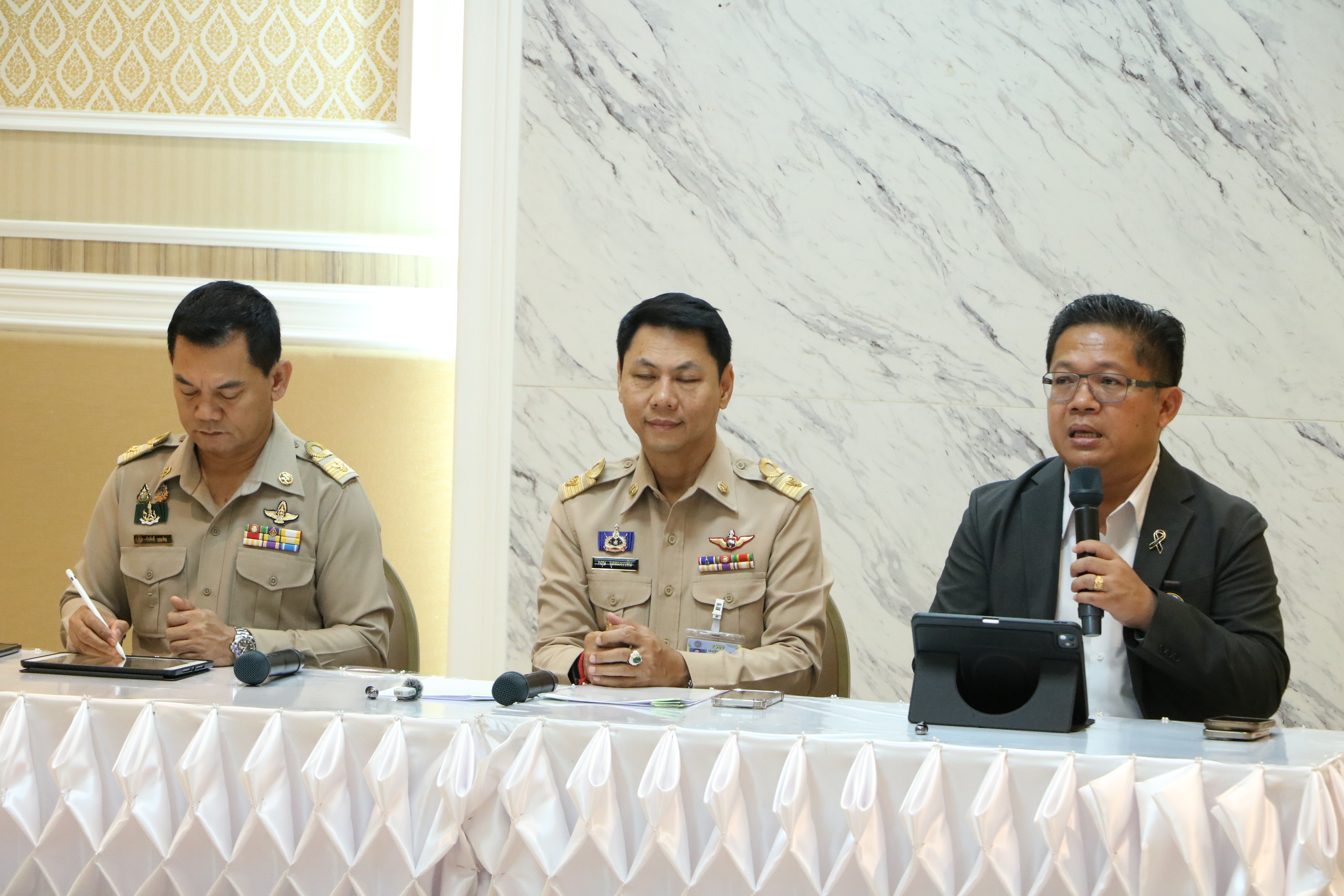 title - ส.ป.ก. ร่วมแถลงข่าวรายงานสถานการณ์น้ำ กระทรวงเกษตรและสหกรณ์